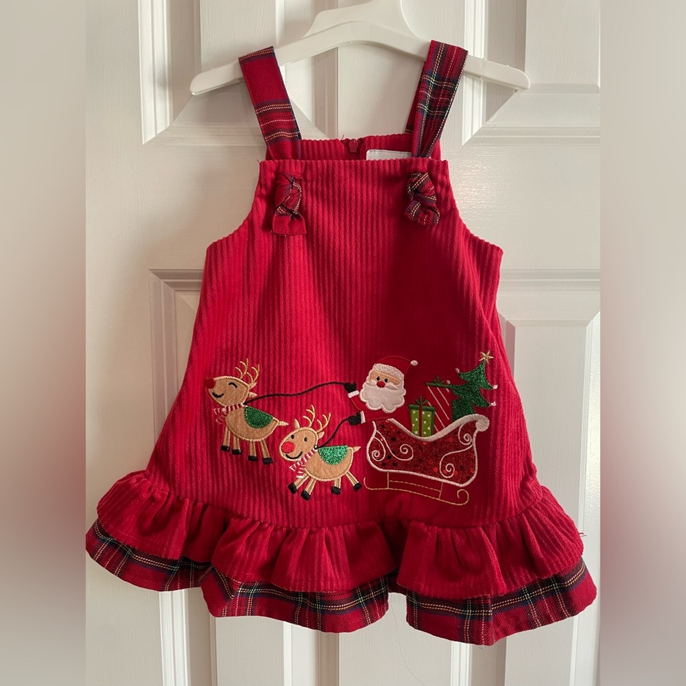 Rare Editions Red Plaid Santa Dress